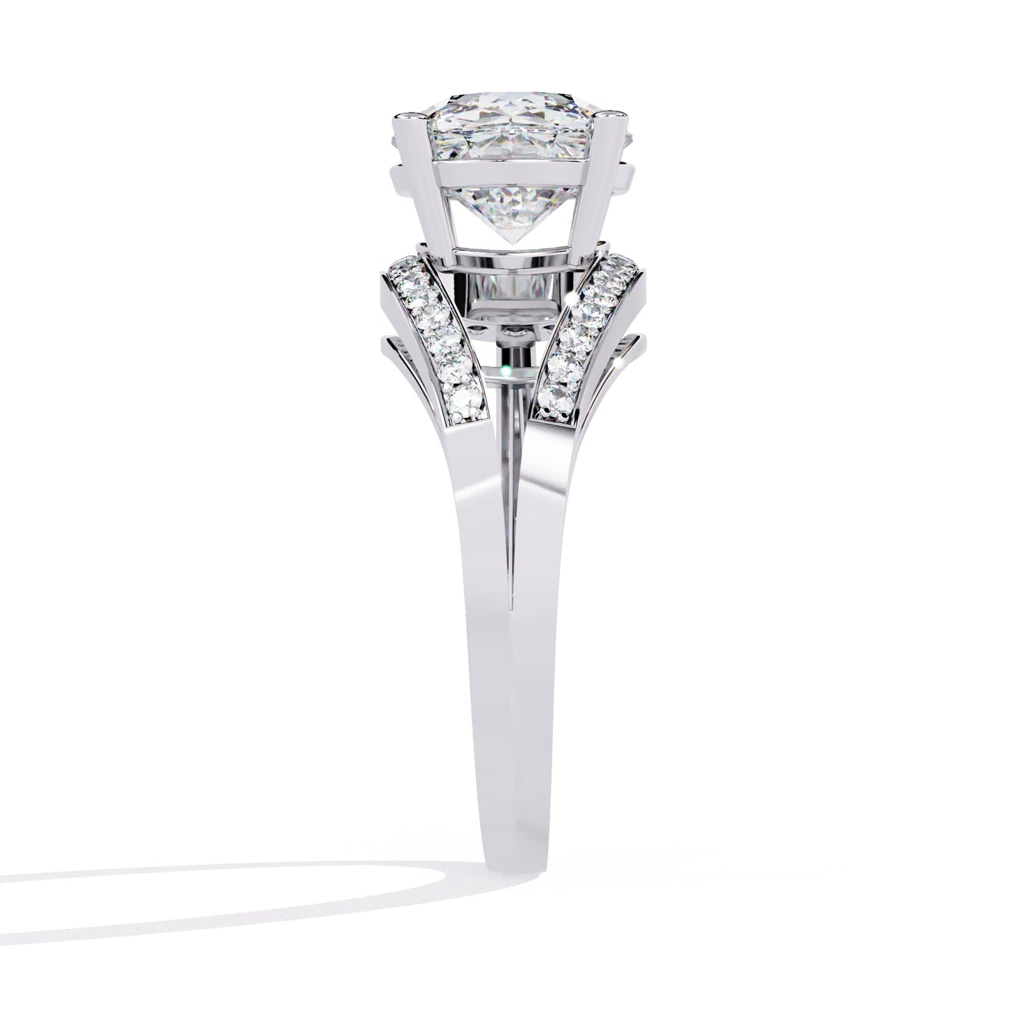 Sparkling White Diamond Solitaire Engagement Ring