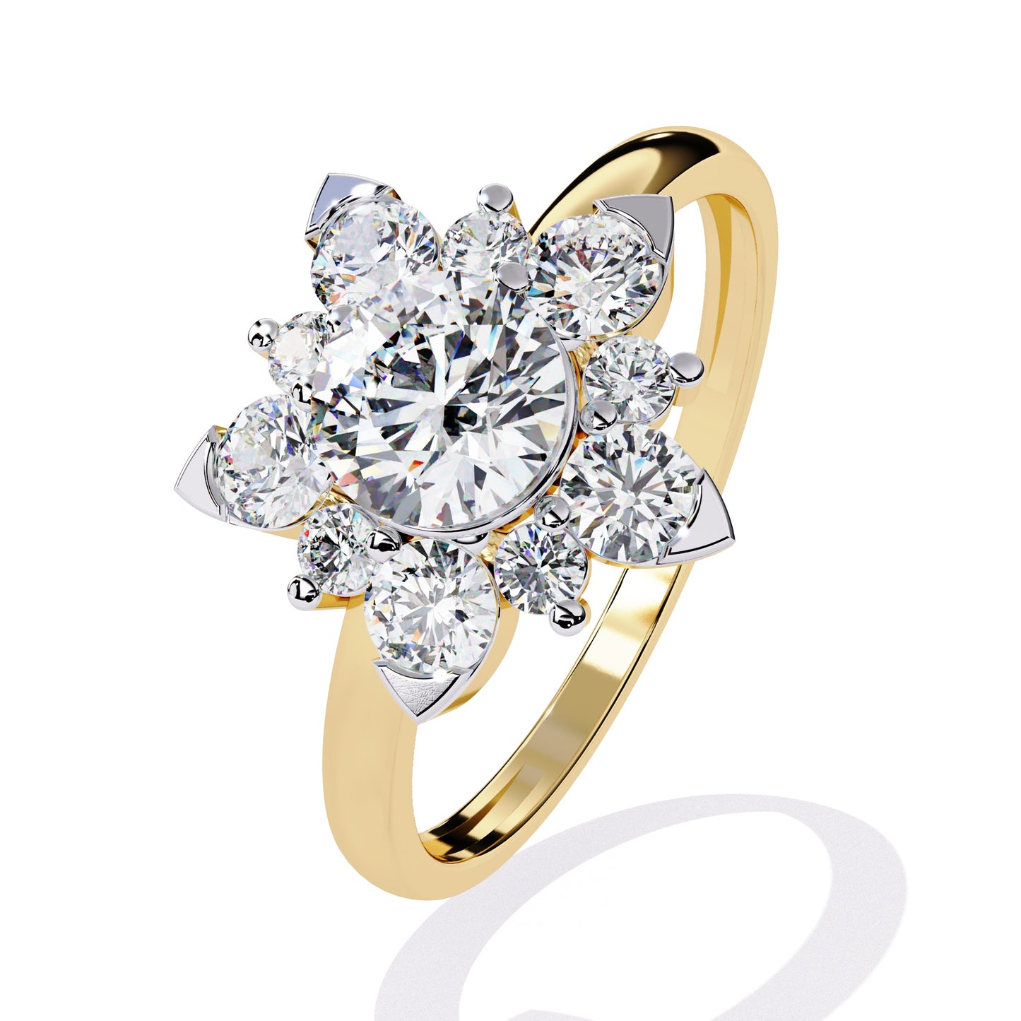 Floral Diamond Engagement Ring