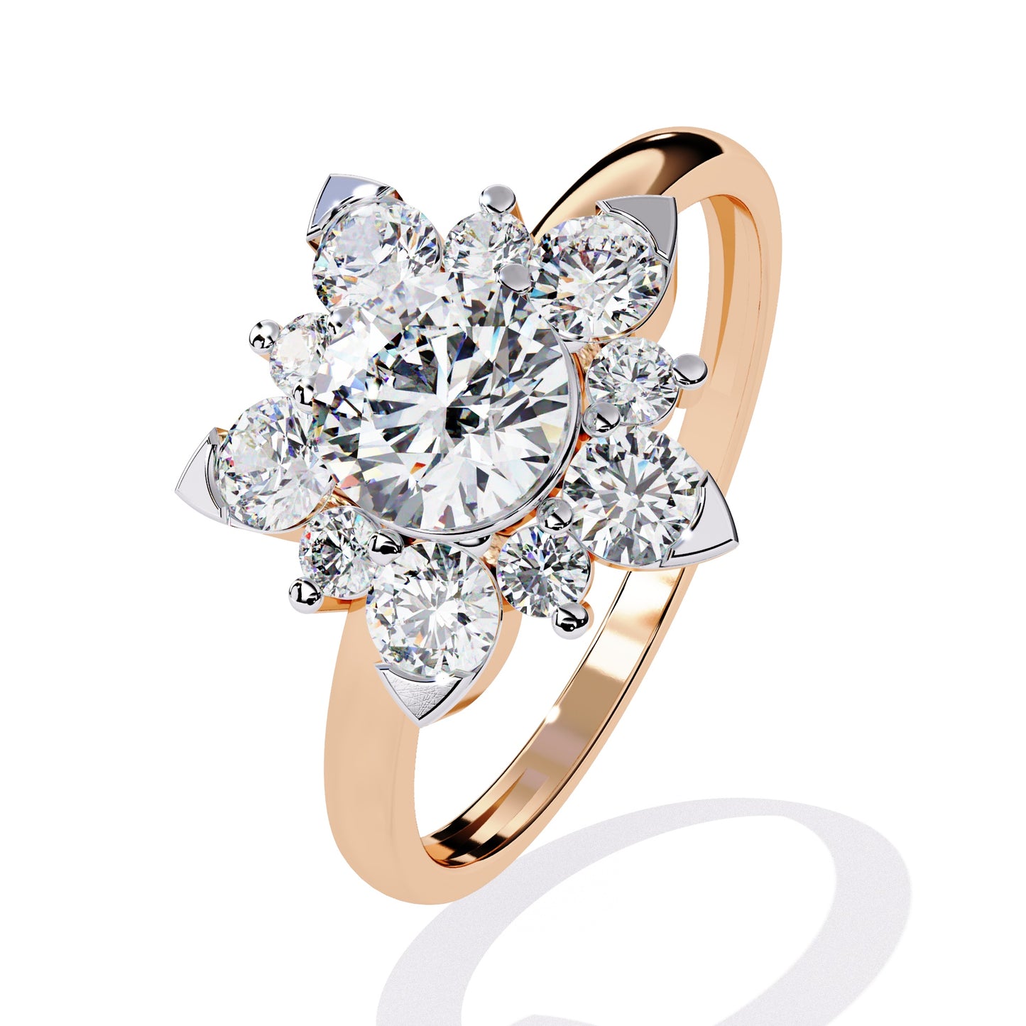 Floral Diamond Engagement Ring