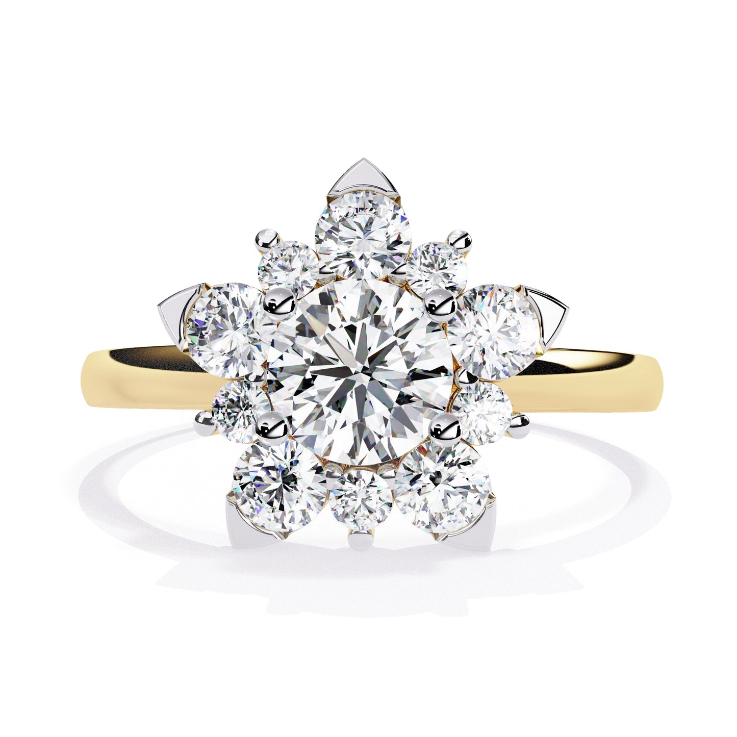 Floral Diamond Engagement Ring