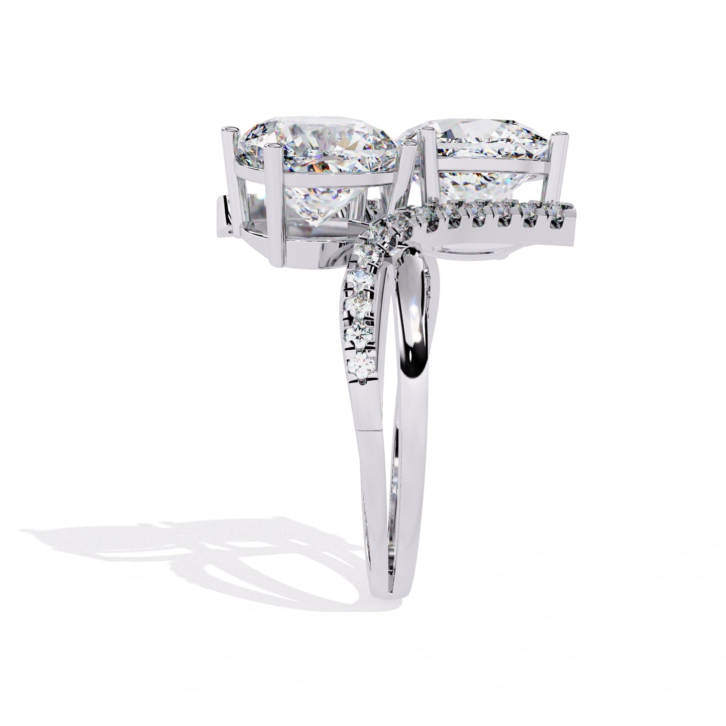 Premium Twin Diamond Cushion Ring