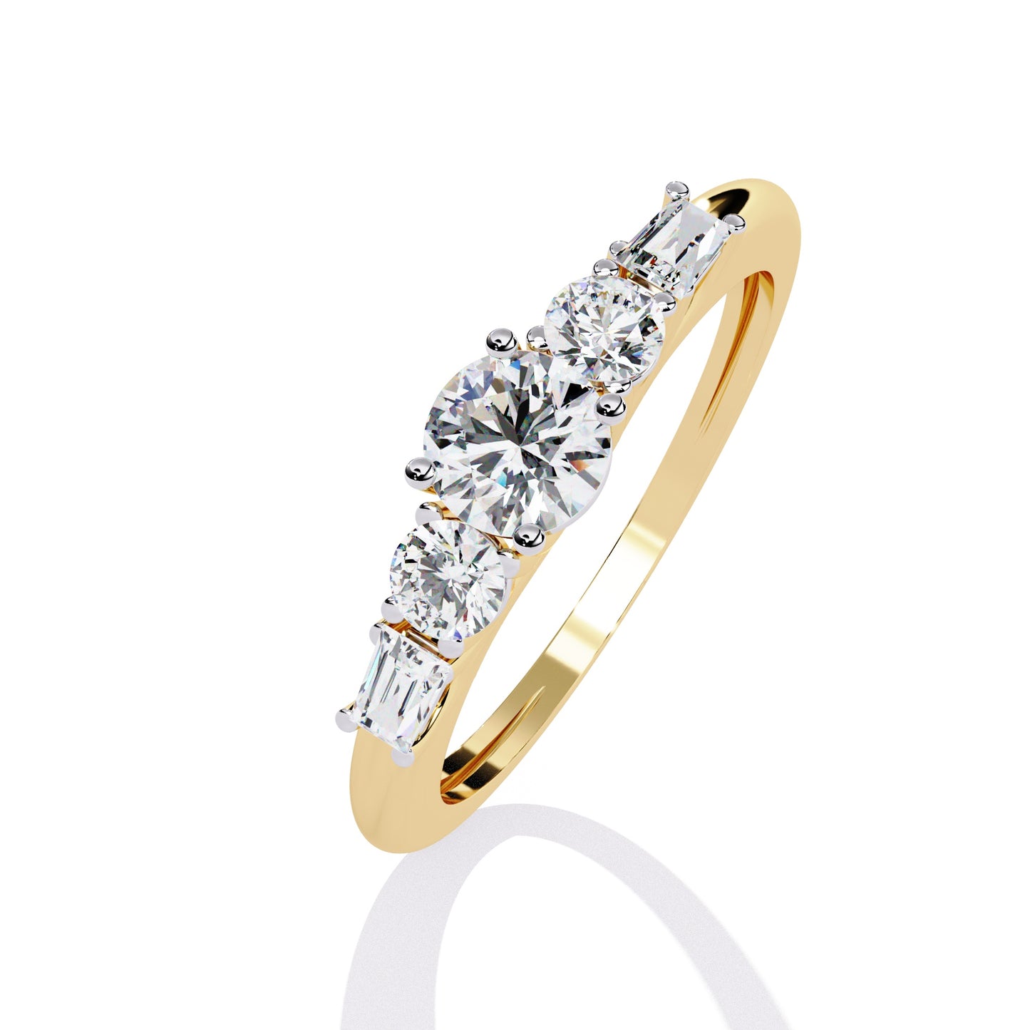 Luminous Three Stone Diamond Ring