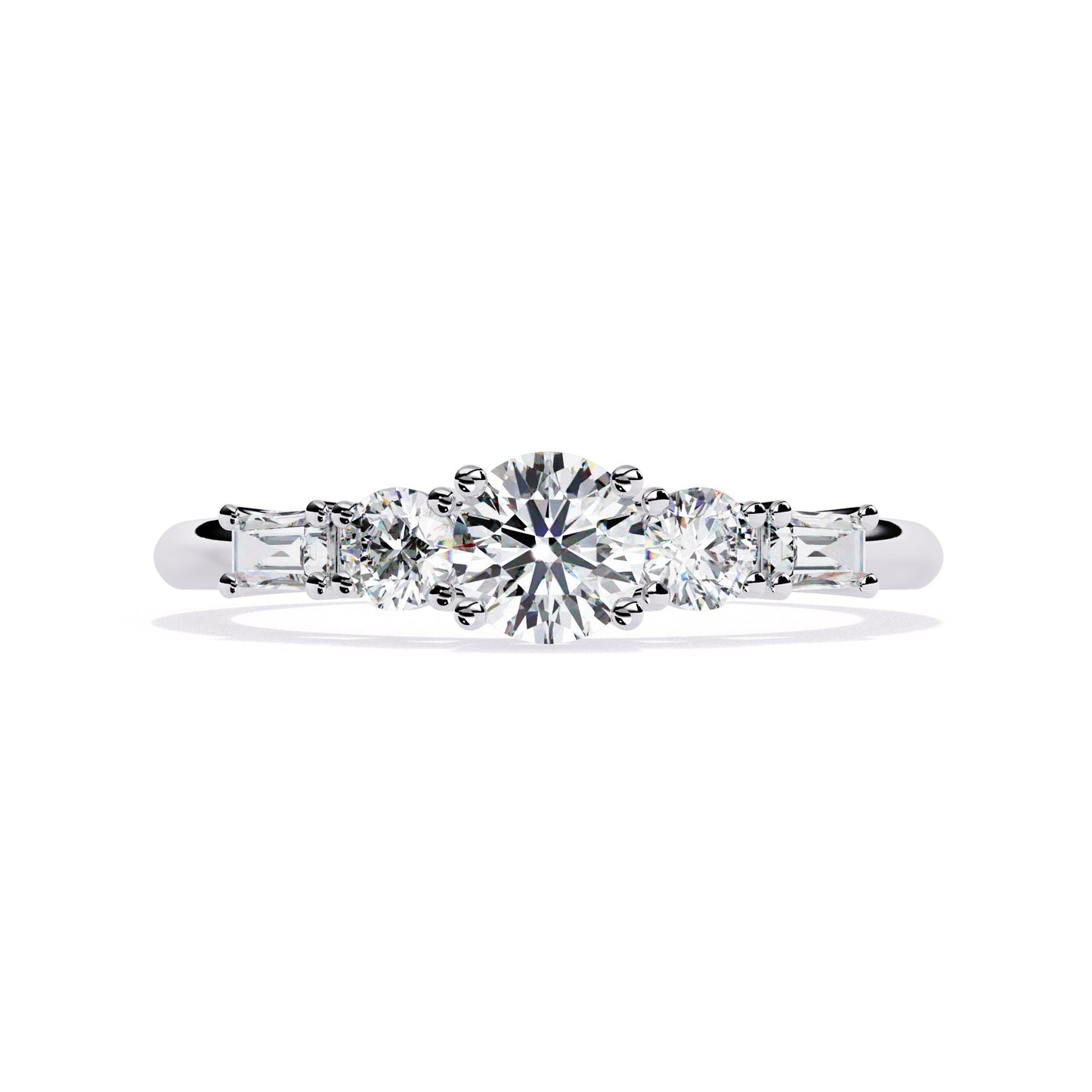 Luminous Three Stone Diamond Ring