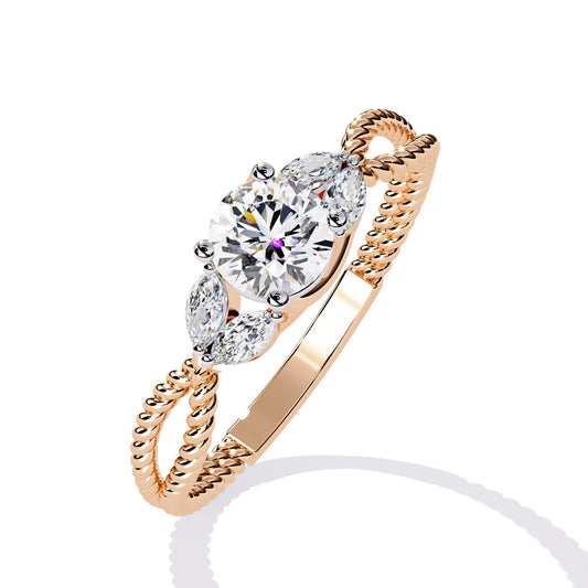 Sparkling Diamond Ring in Rose Gold