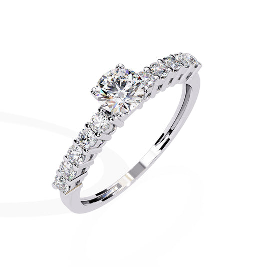 Diamond Engagement Ring with Diamond Band