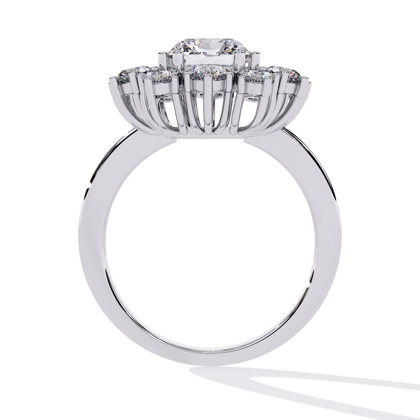 Radiant Cut Diamond Cluster Ring