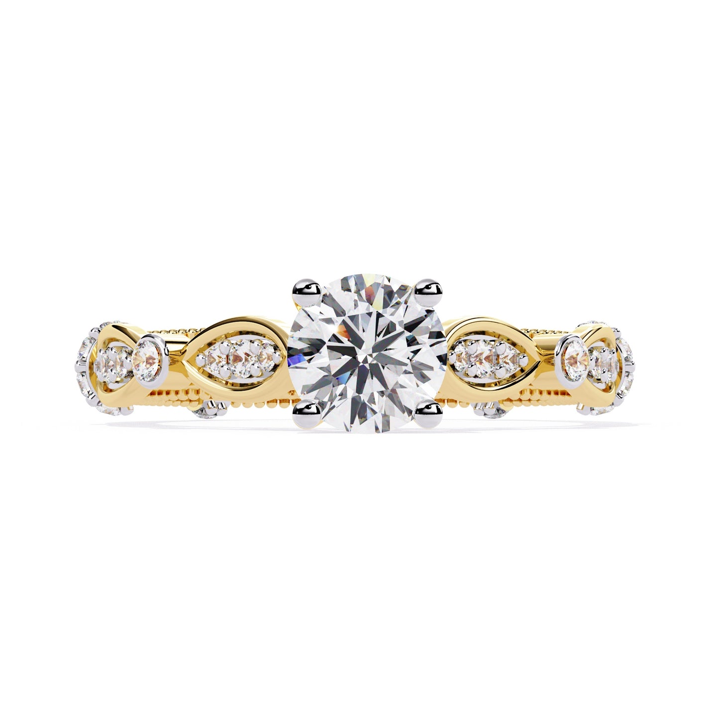 Ornate Diamond Solitaire Ring