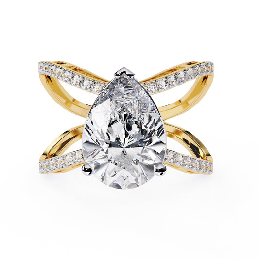 Unique Pear Diamond  Ring