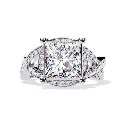 Modern Split Shank Diamond Engagement Ring