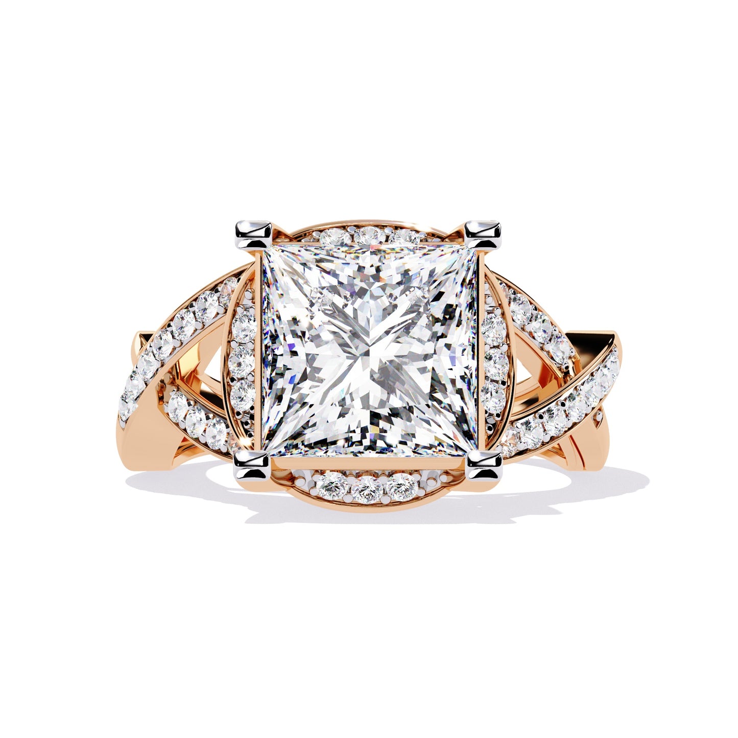 Modern Split Shank Diamond Engagement Ring