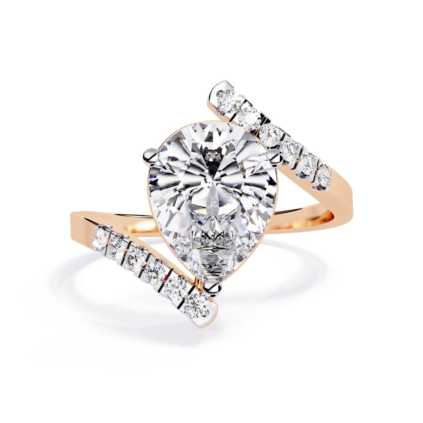 Sparkling Pear Diamond Ring