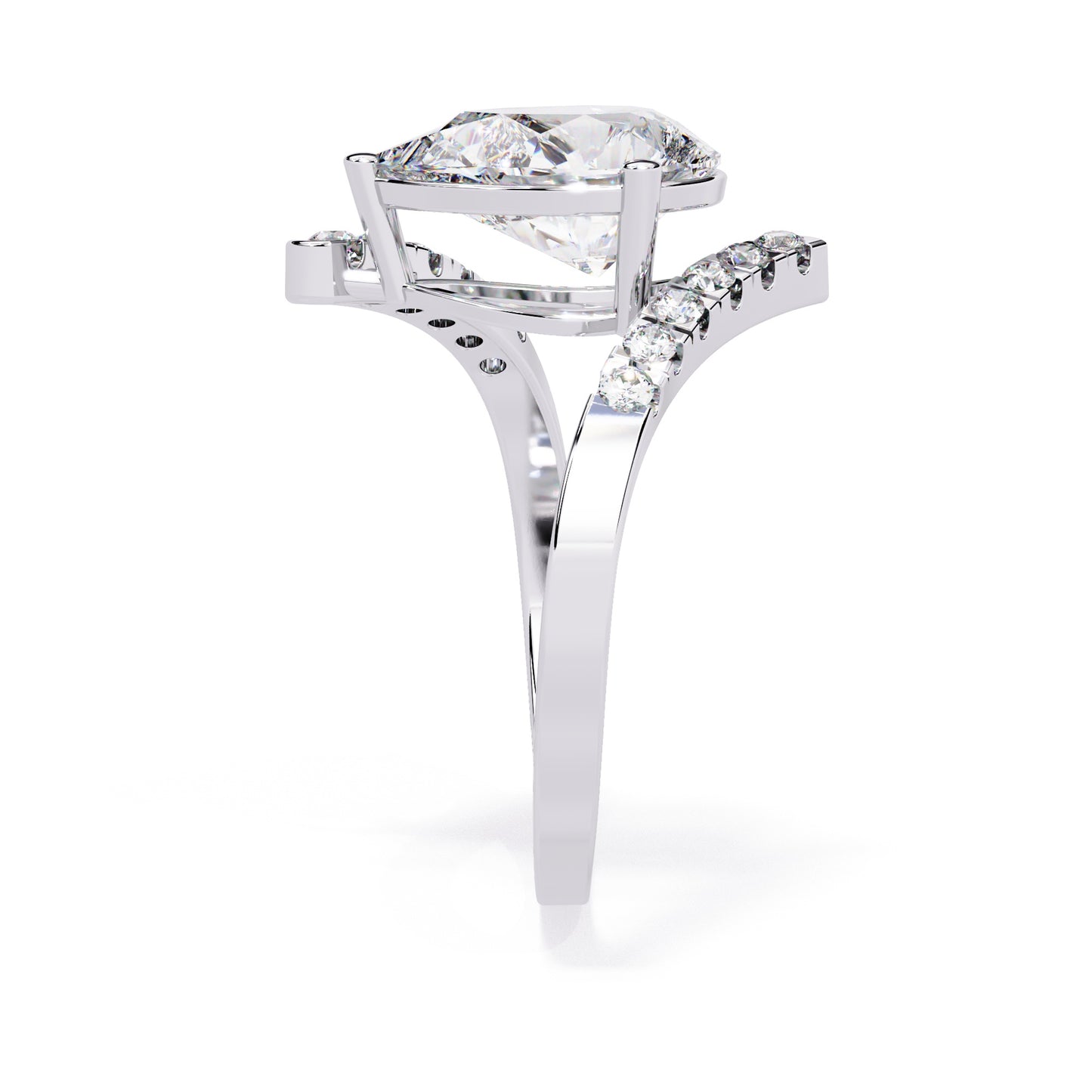 Sparkling Pear Diamond Ring