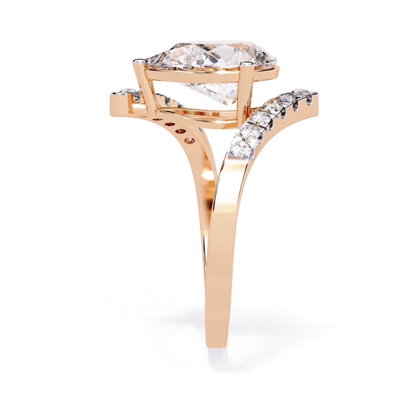 Sparkling Pear Diamond Ring