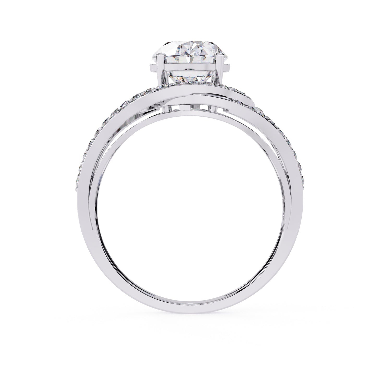 Split Shank Oval Diamond Ring