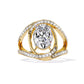 Split Shank Oval Diamond Ring