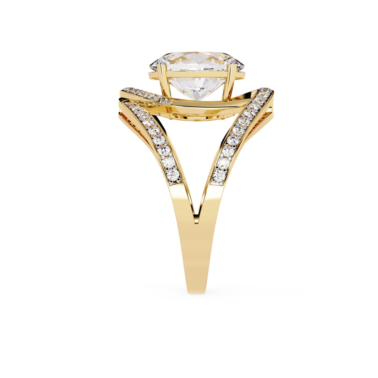 Split Shank Oval Diamond Ring