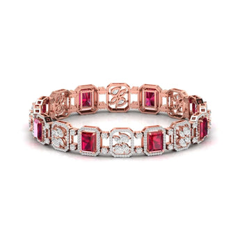 Buy Radiant Cut Solitaire Diamond Chain Bracelet | Ivana Jewels Best lab grown diamond jewellery brand