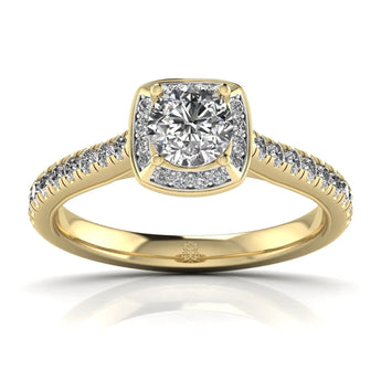 Buy Halo Centrepiece Diamond Engagement Ring from Ivana Jewels Best lab grown diamond jewellery brand