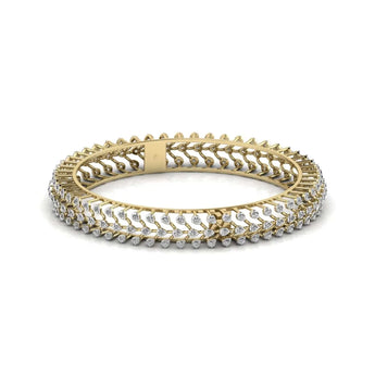 Buy Solitaire Gold Diamond Bangle Online from Ivana Jewels Best lab grown diamond jewellery brand