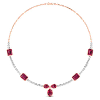 Buy Round Cut Gold Diamond Necklace Online from Ivana Jewels Best lab grown diamond jewellery brand
