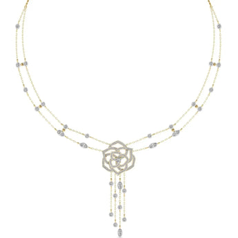 Buy Glamorous Gold Diamond Necklace Online from Ivana Jewels Best lab grown diamond jewellery brand