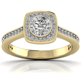 Buy Round Halo Diamond Engagement Ring from Ivana Jewels Best lab grown diamond jewellery brand