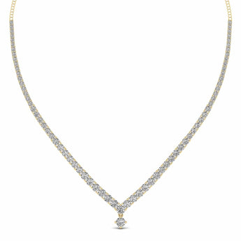 Buy Round Cut Studded Gold Diamond Necklace Online from Ivana Jewels Best lab grown diamond jewellery brand