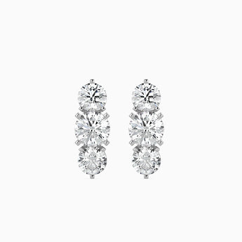 Buy Round Cut Diamond Dangler Earring from Ivana Jewels Best lab grown diamond jewellery brand