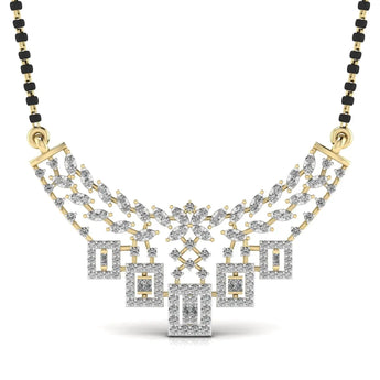 Buy Round Diamond Mangalsutra Online | Ivana Jewels Best lab grown diamond jewellery brand