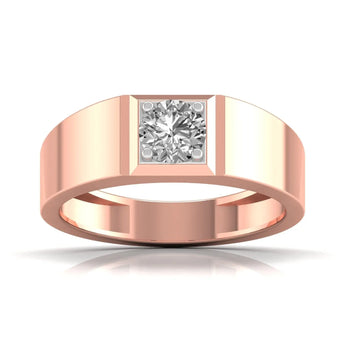 Buy Round Single Diamond Ring for Men from Ivana Jewels Best lab grown diamond jewellery brand