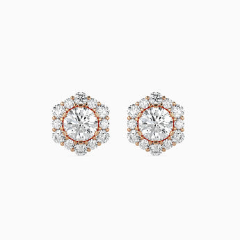 Buy Round Halo Diamond Stud Earring from Ivana Jewels Best lab grown diamond jewellery brand