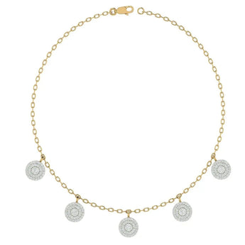 Buy Round-Laced Diamond Minimalist Necklace at Ivana Jewels Best lab grown diamond jewellery brand