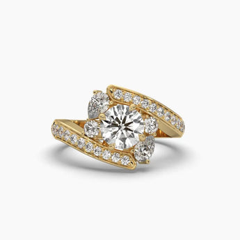 Buy Round & Pear Cut Diamond Cocktail Ring at Ivana Jewels Best lab grown diamond jewellery brand