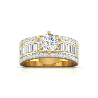 Round and Baguette Diamond Engagement Ring Best lab grown diamond jewellery brand