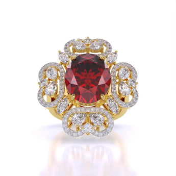Buy Coloured Stone Diamond Cocktail Ring at Ivana Jewels Best lab grown diamond jewellery brand