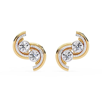 Buy S-Shaped Diamond Stud Earring from Ivana Jewels Best lab grown diamond jewellery brand