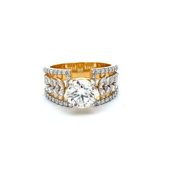 3.174 Carat Luxury Round Diamond Engagement Ring in Yellow Gold