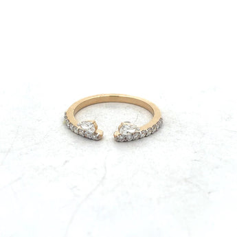 Minimalist Pear and Round Diamond Ring