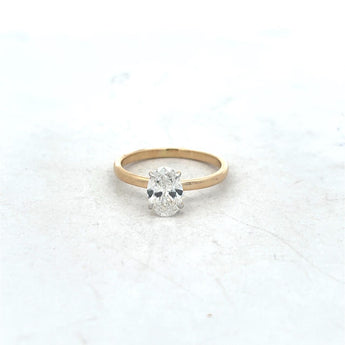 1 Carat Oval Diamond Solitaire Engagement Ring