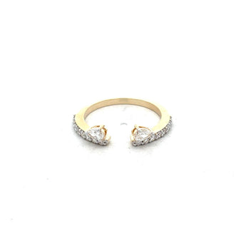 Pear Diamond Toi et Moi Open Band Ring