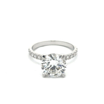 3 Carat Round Diamond Sidestone Ring