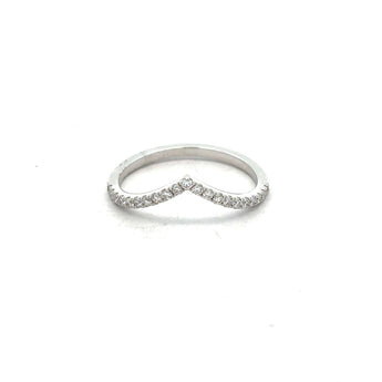 Minimalist V-Shaped Diamond Stackable Ring