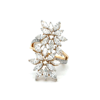 Multi-Stone Marquise Diamond Floral Statement Ring