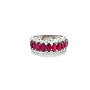 Classic Colorstone and Diamond Anniversary Ring