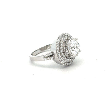 2 Carat Round Brilliant Diamond Double Halo Ring