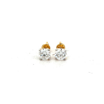 Minimalist Round Diamond Solitaire Studs