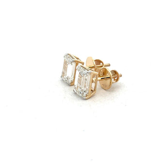 2 Carat Emerald Cut Solitaire Diamond Studs