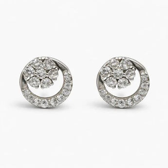 Sparkling Crystal Cluster Open Circle Studs
