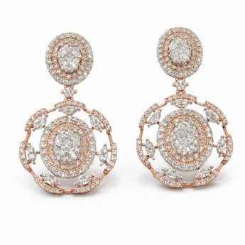 Elegant Multi Diamond Statement Earrings