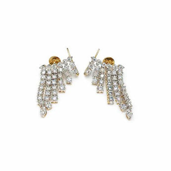 Sparkling Multi-Row Diamond Tassel Earring